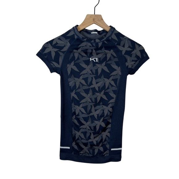 Kari Traa Tops - Kari Traa Navy Blue Butterfly Base Layer Shirt
